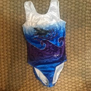 Velvet Gymnastics Leotard Wave Pattern